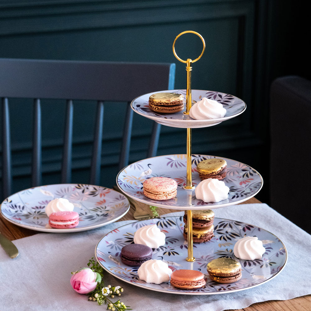 Crane Garden 3 Tier Cake Stand