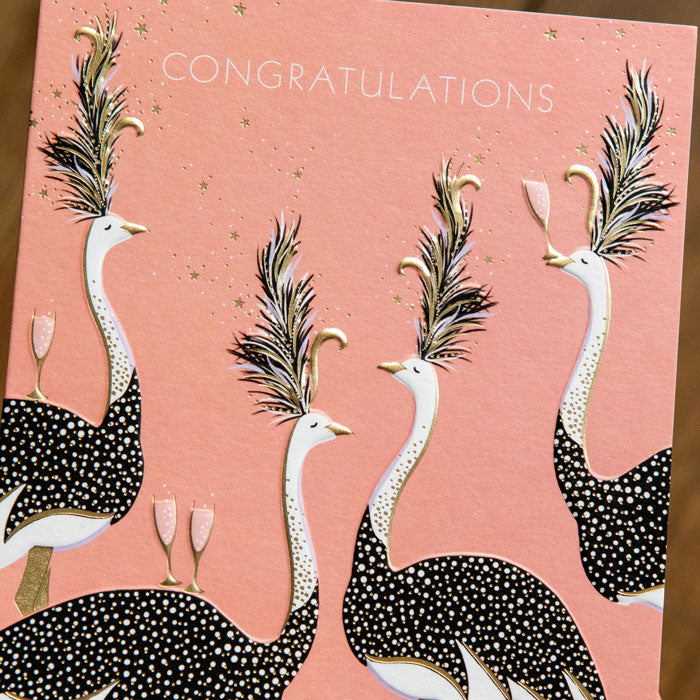 Dancing Ostriches Congratulations Card