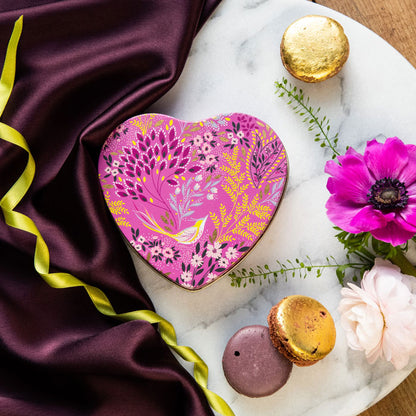 Mauve Songbird Small Heart Tin