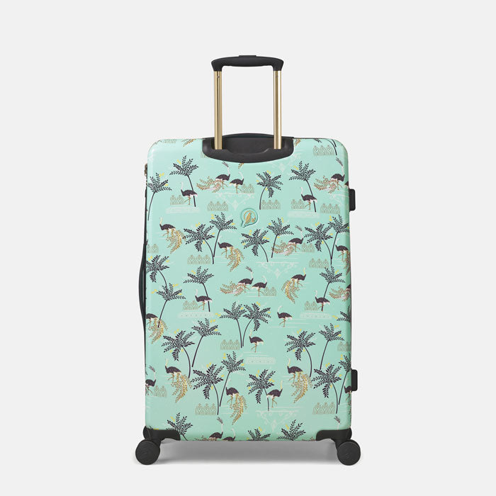 Mint Ostrich & Palms Large Case