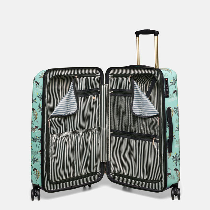 Mint Ostrich & Palms Large Case