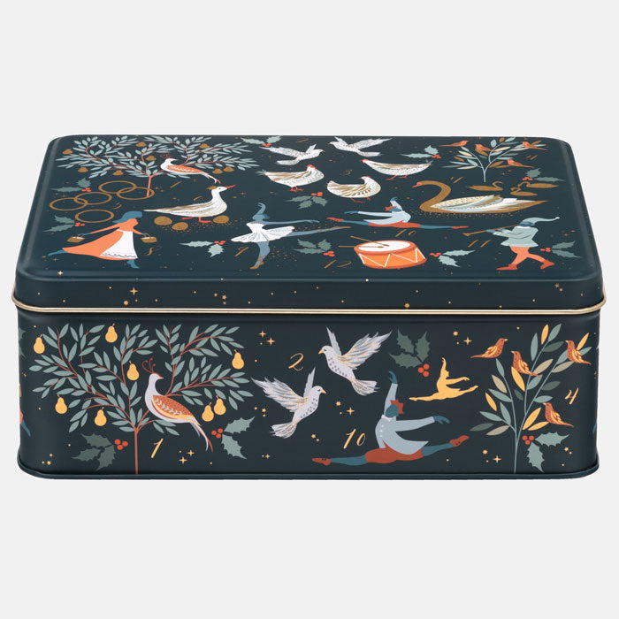 Twelve Days of Christmas Deep Rectangular Tin