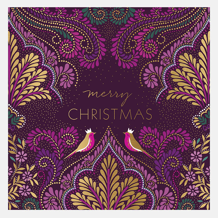 Robin Filigree Christmas Cards - Assorted Set of 10