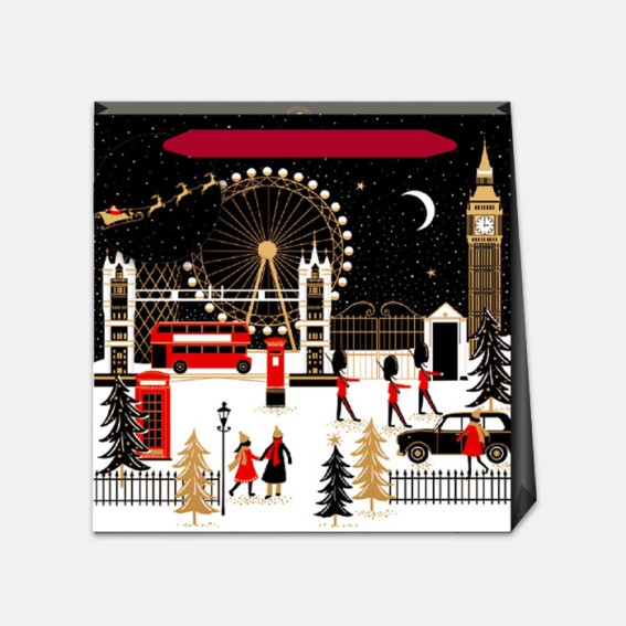Festive London Medium Christmas Gift Bag