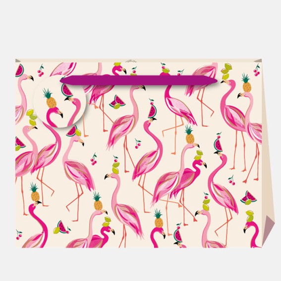 Fabulous Flamingos Extra Wide Gift Bag