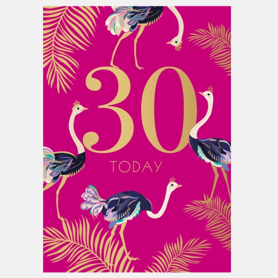 Striking Ostriches 30th Birthday Card