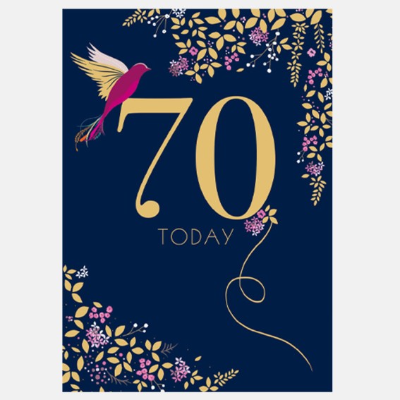 Hummingbird 70th Birthday Card
