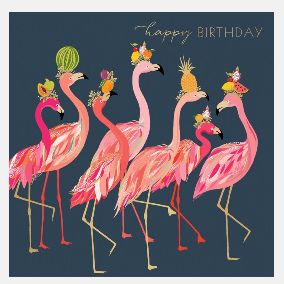 Fabulous Flamingo Line Birthday Card