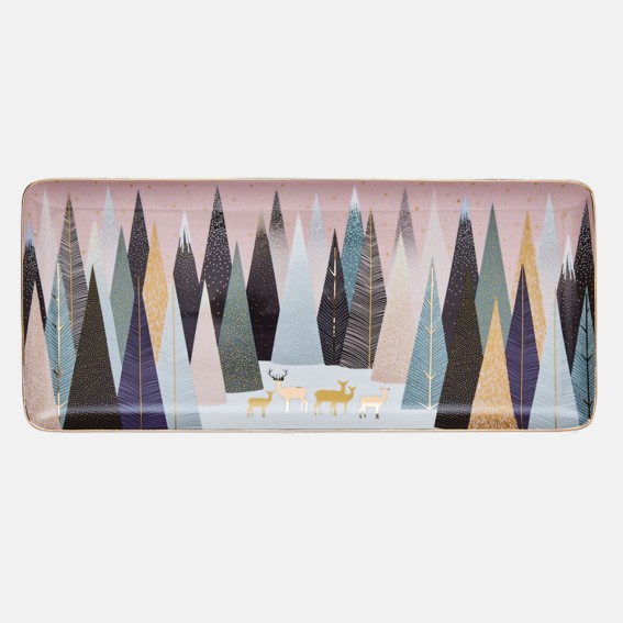 Frosted Pines Deer Sandwich Tray