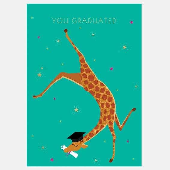 Gleeful Giraffe Graduation Card