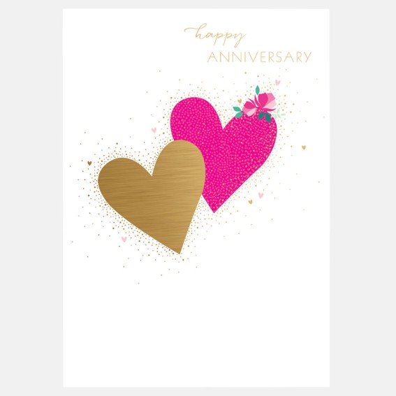 Flower-tipped Heart Anniversary Card