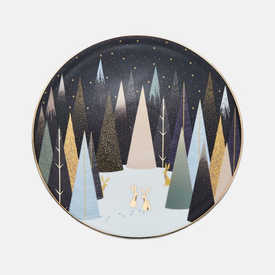 Frosted Pines Rabbit Serving Plate