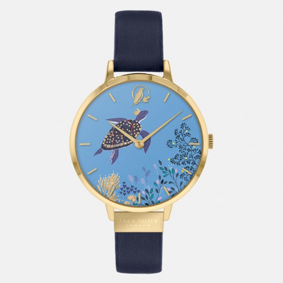 Turtle Gold Navy Watch