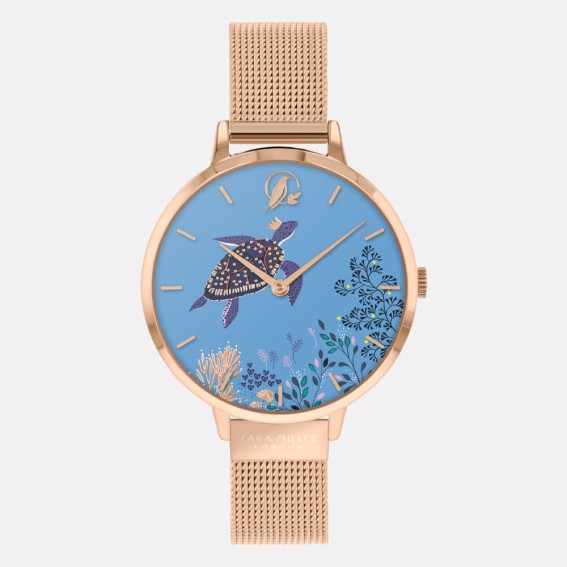 Turtle Rose Gold Mesh Watch
