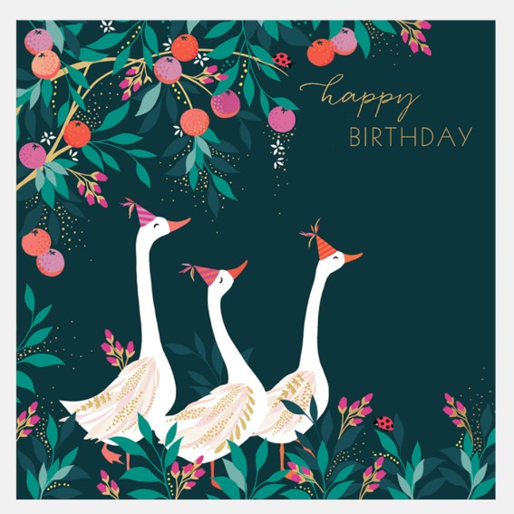 Orchard Geese Birthday Card