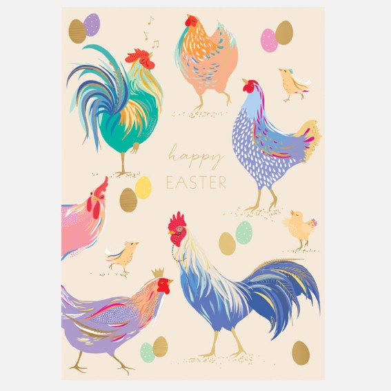 Cheerful Chickens Easter Card