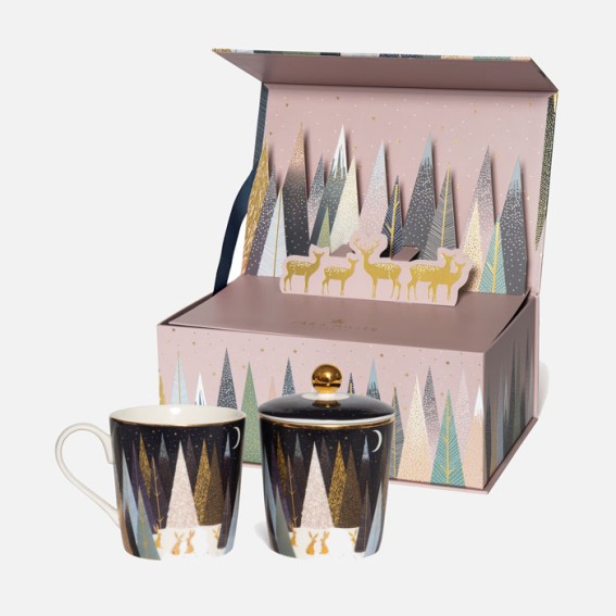 Frosted Pines Candle & Mug Gift Set