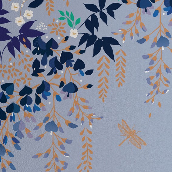 Wisteria Pale Blue Wallpaper SAMPLE