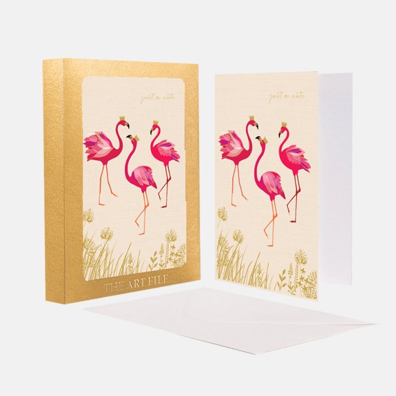 Flamingo Note Cards - Set of 10 Cards