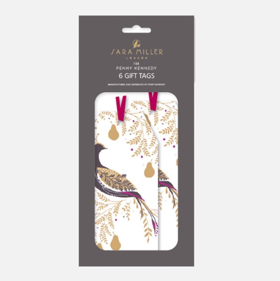 Golden Winter Partridge Gift Tags - Set of 6