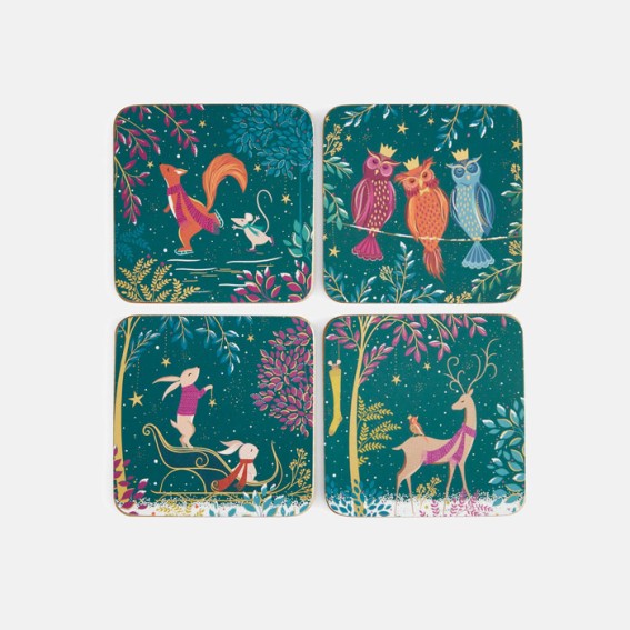 Woodland Tales Coasters - Assorted Set of 4