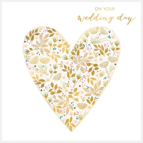 Floral Heart Wedding Large Card