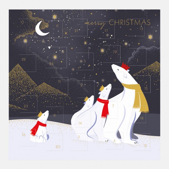 Polar Bears Advent Calendar Card
