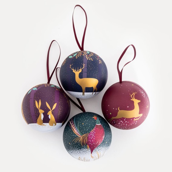 Christmas Fillable Tin Baubles - Set of 4