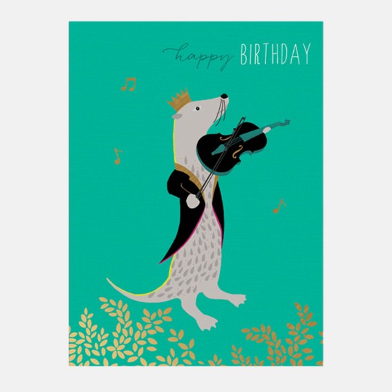 Violin & Otter Card