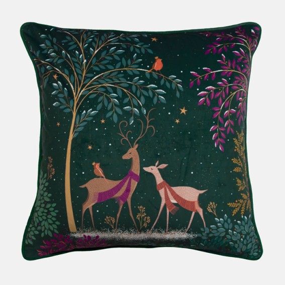 Woodland Tales Deer Velvet Cushion