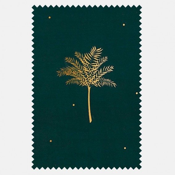 Tropical Palm Forest Green Velvet Fabric SAMPLE