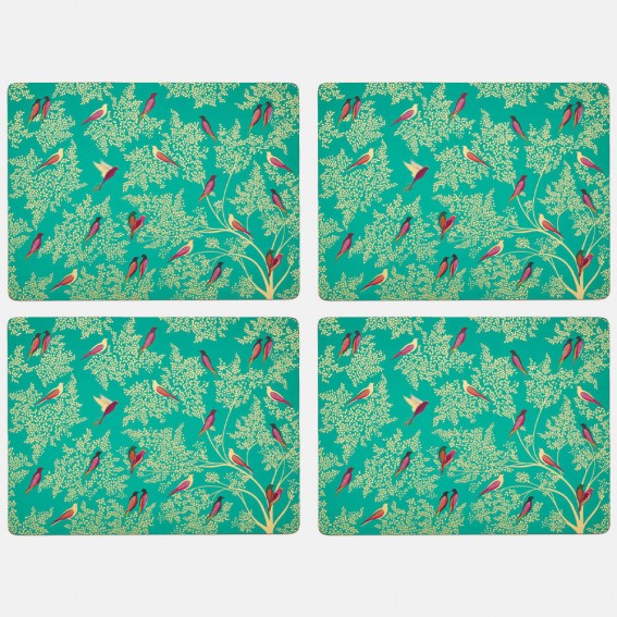Green Birds Large Placemats - Set of 4