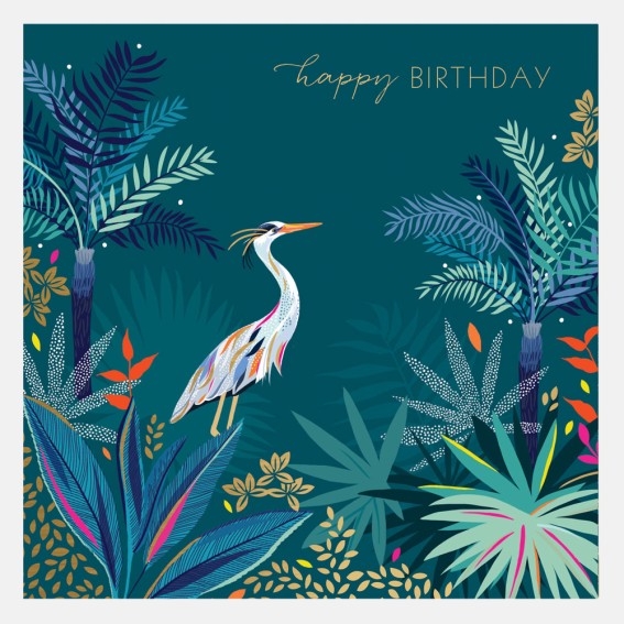 Heron Happy Birthday Card 