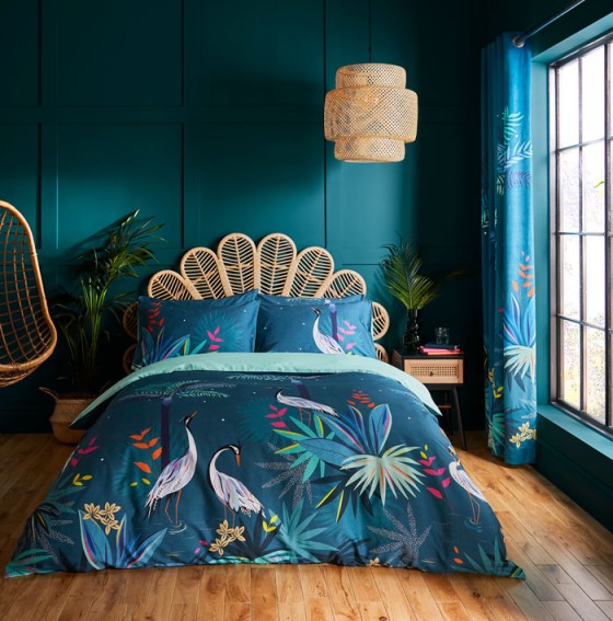 Teal Heron Bed Linen Collection