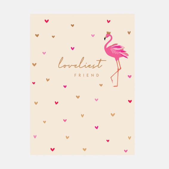 Little Gestures Flamingo Loveliest Friend Card