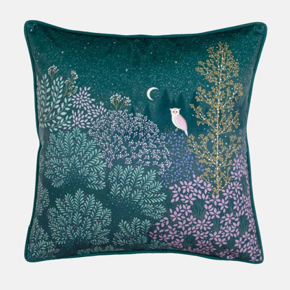 Moonlit Dreams Owl Velvet Cushion
