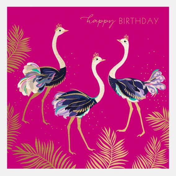 Ostrich Happy Birthday Card 