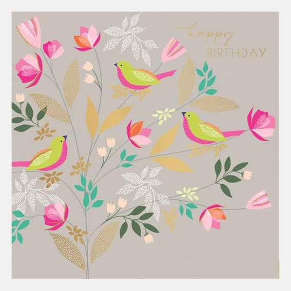 Happy Birthday Three Birds Card