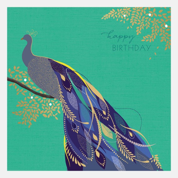 Happy Birthday Peacock Card