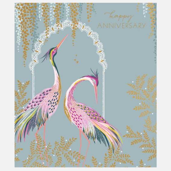 Dancing Cranes Anniversary Card