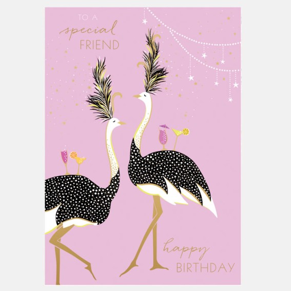 Dancing Ostriches Special Friend Birthday Card