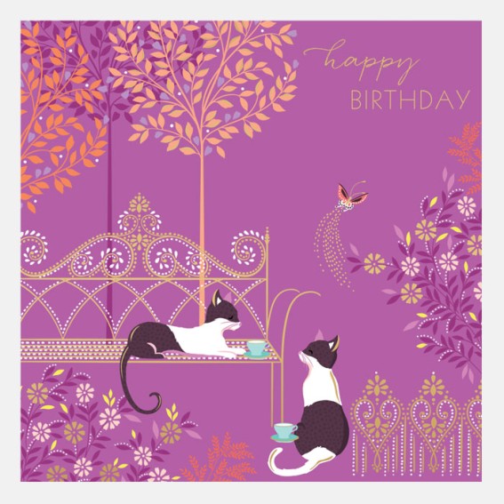 Calm Cats Happy Birthday Card