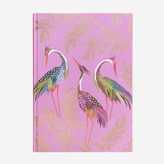 Dancing Cranes A5 Fabric Journal