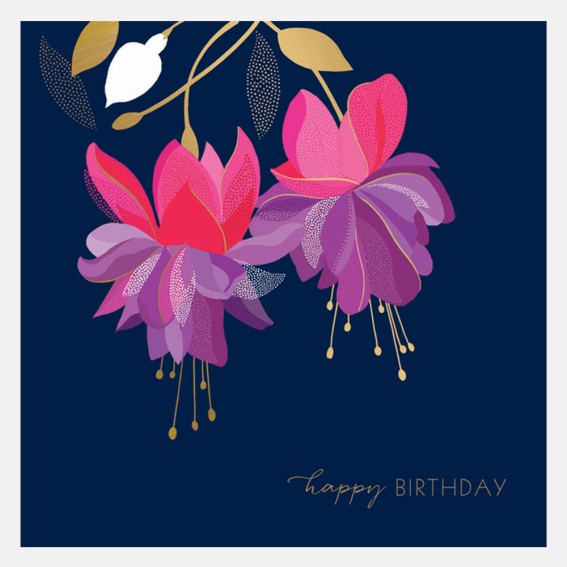 Happy Birthday Fuchsia Card