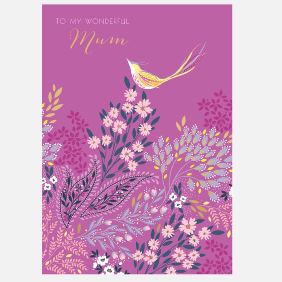 Mauve Songbird Mother's Day Card