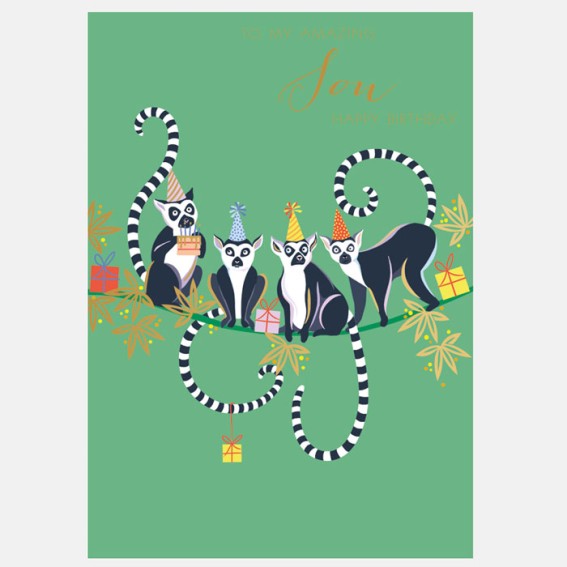 Lemur Son Birthday Card