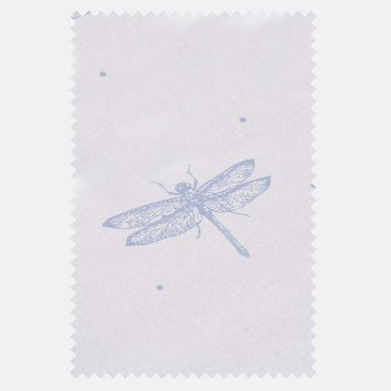 Dragonfly White Sateen Fabric SAMPLE