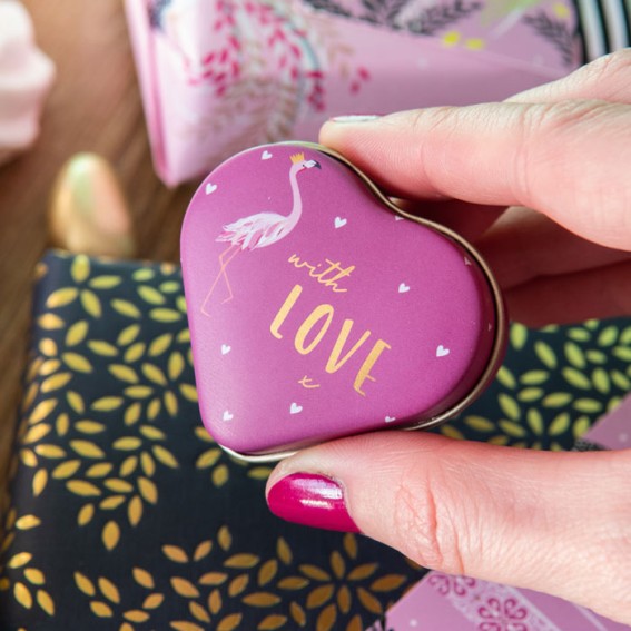 Little Gestures Flamingo With Love Tiny Heart Tin