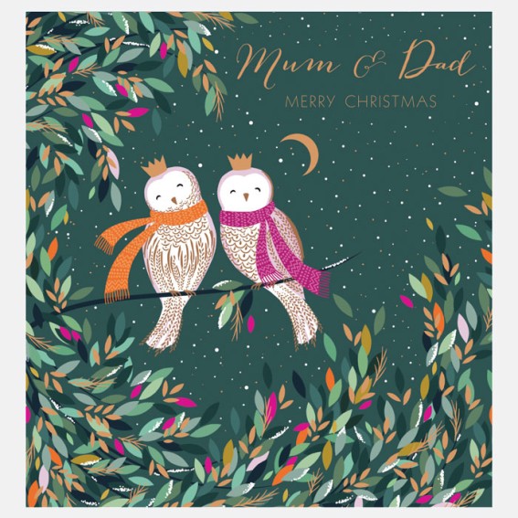 Twit Twoo Mum & Dad Christmas Card