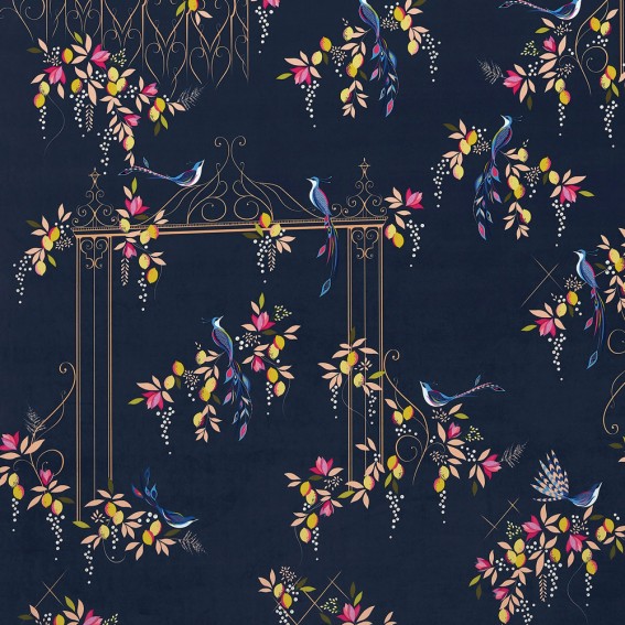 Bird & Gate Deep Navy Velvet Fabric